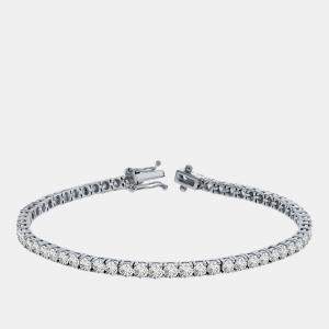 Pre Owned 10.00 cts Brilliant Cut Round Lab Grown Diamond 14K Solid White Gold 7" Tennis Bracelet