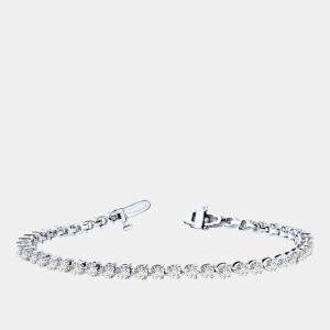 Pre Owned 5.00 cts Lab Grown Diamond 14K White Gold 3-Prong 7" Tennis Bracelet
