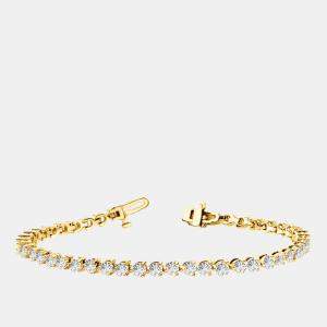 Pre Owned 5.00 cts Lab Grown Diamond 14K Yellow Gold 3-Prong 7" Tennis Bracelet