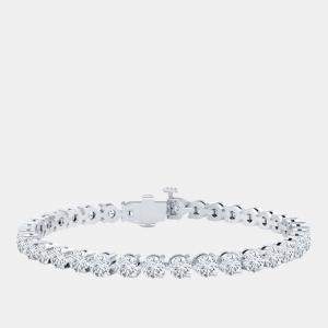 Pre Owned 12.00 cts Brilliant Cut Lab Grown Diamond 14K White Gold 3 Prong Tennis Bracelet