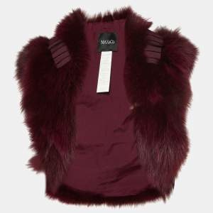 Max&Co. Burgundy Fox Fur Short Vest M
