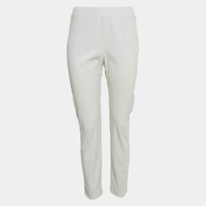 Max Mara Grey Faux Leather Skinny Pants M