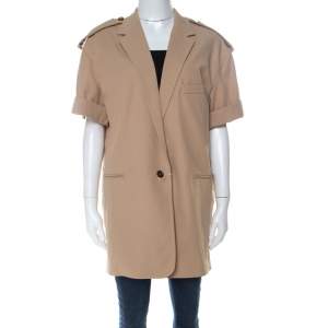 Max Mara Beige Cotton Half Sleeve Mayaka Jacket L 