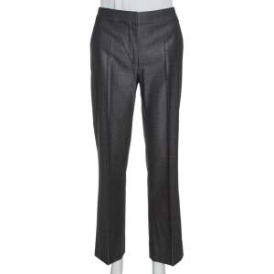 Pre Owned Max Mara Black Wool & Silk Tailored Pants M