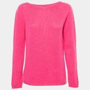 S'Max Mara Pink Cashmere Long Sleeve Crew Neck Sweater L