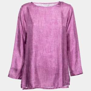 Pre Owned Max Mara Purple Silk Oversized Tunic Blouse S
