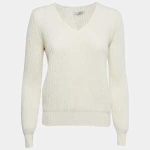 Max Mara White Cream Wool & Cashmere Knit Sweater S