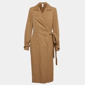 Max Mara Brown Double Breasted Trench Coat L