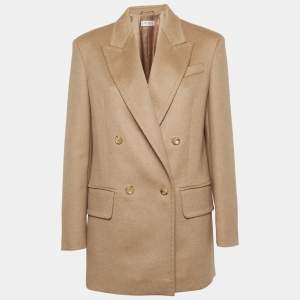 Max Mara Sfilata Beige Camel Felt Double Breasted Blazer M