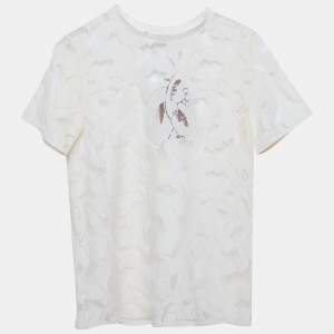 Max Mara Studio Cream Lace Sheer Top S