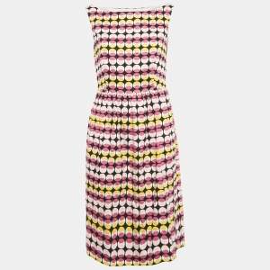 Pre Owned Max Mara Studio Pink Printed Cotton Short Dress M
