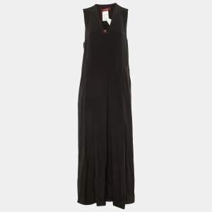 Pre Owned Max Mara Studio Black Silk Balzac Maxi Dress M