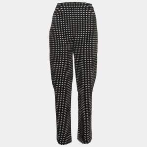 Max Mara Studio Black Print Stretch Knit Pants L
