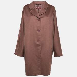 Max Mara Studio Dusty Pink Wool Long Coat XL