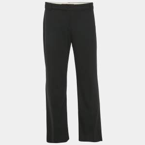 مملوكة مسبقًا بنطلون ماكس مارا ستوديو أسود جاباردين رسمي مقاس كبير جدًا