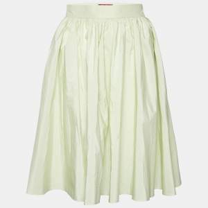 Max Mara Studio Light Green Cotton & Silk Mini Skirt S