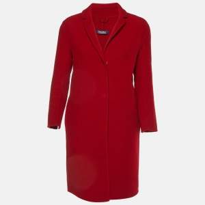 Max Mara Red Virgin Wool Mid-Length Coat S