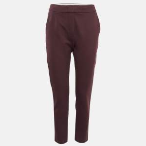 Max Mara Burgundy Jersey Formal Trousers S