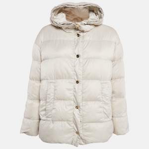 Max Mara The Cube Cream Polyamide Reversible Down Jacket S