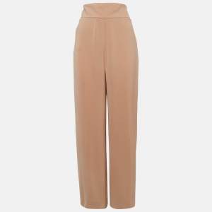 Max Mara Studio Light Brown Crepe Palazzo Pants M