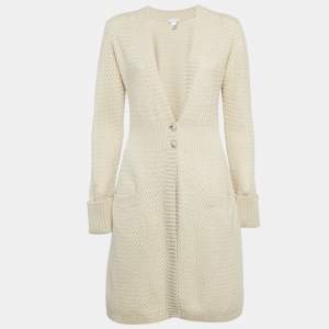 Max Mara Beige Pure Cashmere Knit Long Cardigan L