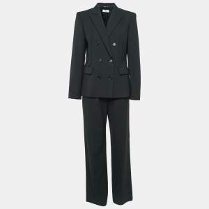 Max Mara Black Wool Tailored Pantsuit M