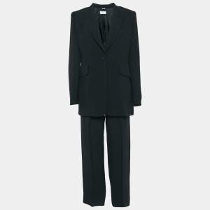 Pianoforte di Max Mara Black  Crepe Single Breasted Pants Suit L