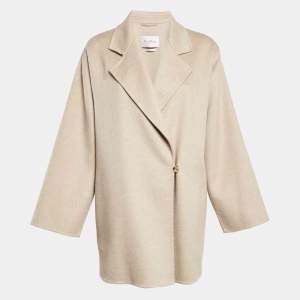 Pre Owned Max Mara Beige Cashmere Felt Kassel Short Coat S