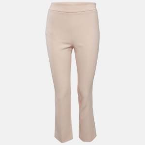 Max Mara Light Pink Crepe Straight Fit Trousers XS