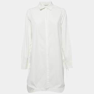 Max Mara White Cotton Lace-Up Shirt Dress S