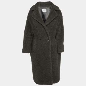 Max Mara Grey Fur Single Breasted Coat XS
