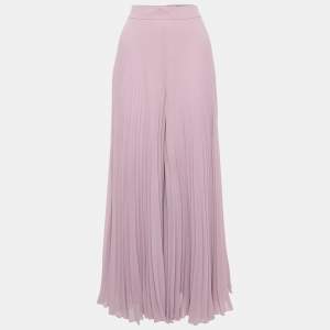 Max Mara Purple Chiffon Plisse Flared Trousers M
