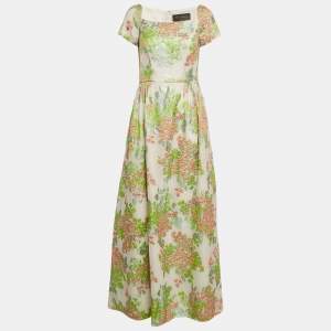 Max Mara Multicolor Jacquard Maxi Dress M