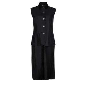 Max Mara Black Sleeveless Jacket and Dress Set M