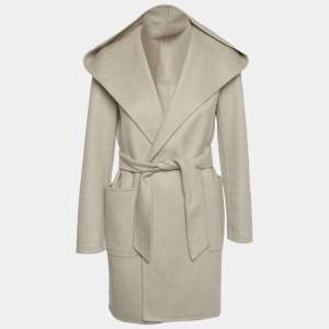 مملوكة مسبقًا Max Mara Beige Felt Cashmere Hooded Coat S