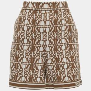 مملوكة مسبقًا Max Mara Brown Monogram Stretch Knit Trousers L