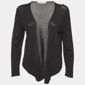 Pre Owned Max Mara Black Knit Open Front Cardigan M