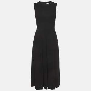 مملوكة مسبقًا Max Mara Black Crepe Flared Maxi Dress M