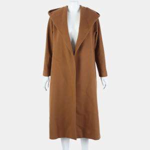 مملوكة مسبقًا Max Mara Brown Studio hooded coat Size FR 34