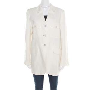 Max Mara Cream Linen Blazer L