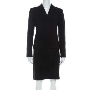 Max Mara Black Wool Blend Skirt Suit S
