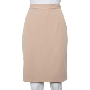 Max Mara Beige Wool Knee Length Skirt L