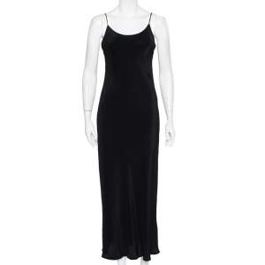 Max Mara Black Silk Sheer Slip Dress M
