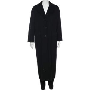 Max Mara Black Wool & Cashmere Oversized Long Coat S