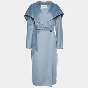 Pre Owned Max Mara Powder Blue Cashmere Belted Coat S