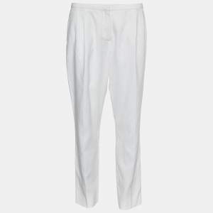 Max Mara White Cotton Trousers L