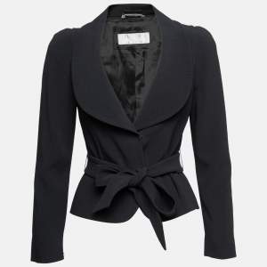 Pre Owned Max Mara Black Crepe Single Breasted Blazer S