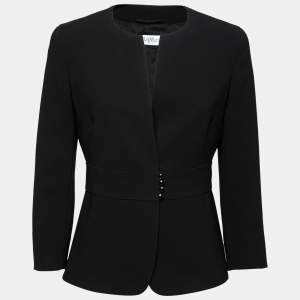 Pre Owned Max Mara Black Acetate Button Closure Jacket M