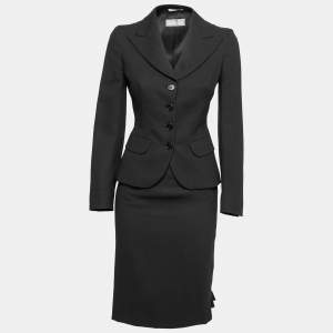 Max Mara Black Knit Skirt Suit S