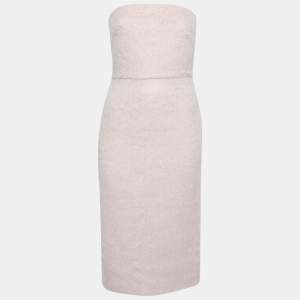 Max Mara Blush Pink Alpaca Fur Strapless Razza Dress S